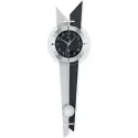 AMS Pendeluhr Funk Wanduhr schwarz Rückwand grauschwarz
