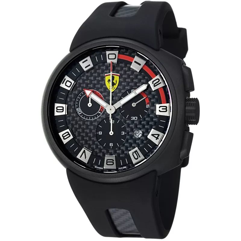 FERRARI Podium Chronograph Quartzuhr grau- schwarz-rot