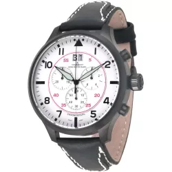 ZENO-WATCH BASEL Pilot Super Oversized XXL Chrono schwarz/weiss