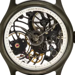 ZENO-WATCH BASEL Retro XL Skelettuhr Ltd Handaufzug schwarz