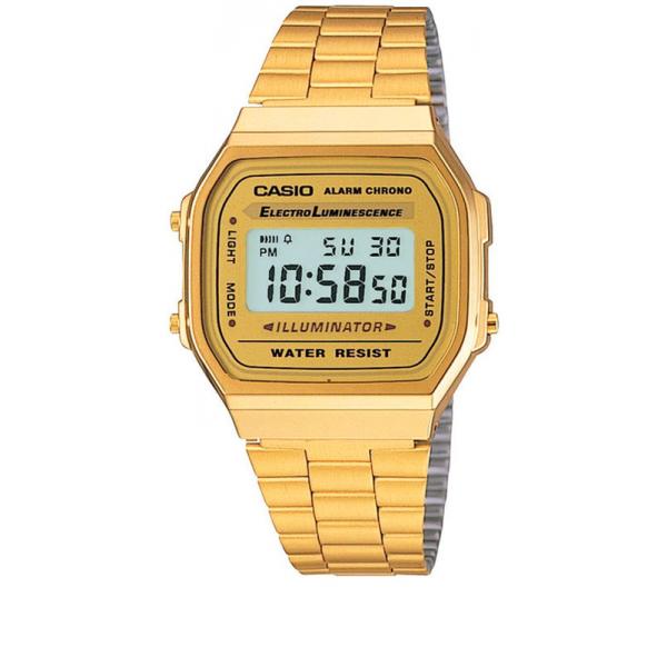 Casio A168WG 9EF Digitaluhr im coolen gole Retro Style der 80er Jahre
