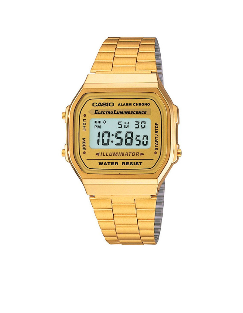 Casio – Kleine Digitaluhr in Schwarz und Gold, LA670WEGA-1EF