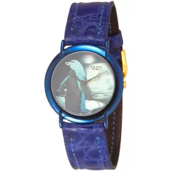 ZENO Pinguin Hologramm Quartzuhr blau