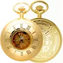 Skelett Taschenuhr Handaufzug Demisavonete gold