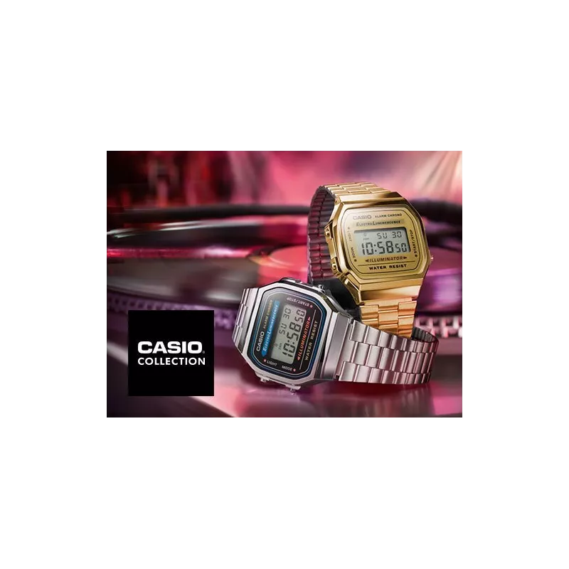 CASIO Vintage LCD Digitaluhr Iconic Illuminator silber