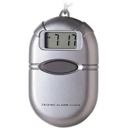 TALKING CLOCK sprechende LCD Uhr mit Reisewecker und Schlüsselanhänger