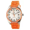 RENDEX Lady Fashion Sport Quartzuhr Edelstahl orange