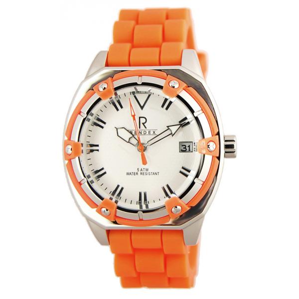 RENDEX Lady Fashion Sport, Quartzuhr Edelstahl, orange