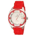 RENDEX Lady Fashion Sport Quartzuhr Edelstahl rot