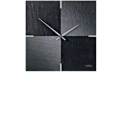 AMS Schiefer Wanduhr Vaerst Airbrush Design schwarz