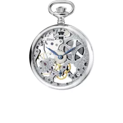 Skelett Taschenuhr Handaufzug chrom