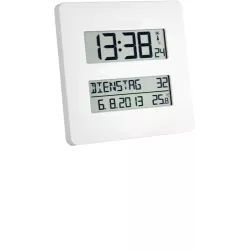 TFA LCD Funk Tisch-Wanduhr mit ausgeschriebenem Wochentag
