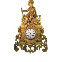 ANTIK mechanische Empire Tischuhr mit Jäger ca. 1820