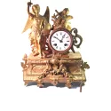 ANTIK mechanische Empire Tischuhr mit Engel ca. 1820