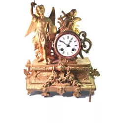 ANTIK mechanische Empire Tischuhr mit Engel ca. 1820