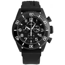 ZENO-WATCH BASEL Diver Ceramic Chrono Quartz Stahl schwarz