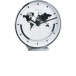 HERMLE Buffalo II Silent Quartz Tischuhr mit Weltzeitanzeige