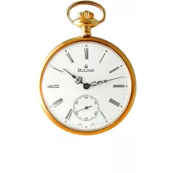 Klassik Taschenuhr Handaufzug Bulova Louis XVI vergoldet