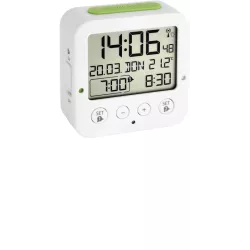 TFA Bingo Nachtlicht Funkwecker Thermometer  2 Alarme weiss