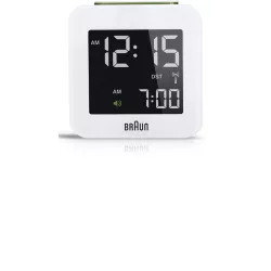 BRAUN Funkwecker LCD digital klein weiss