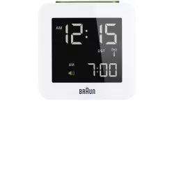 BRAUN Funkwecker  LCD digital gross weiss