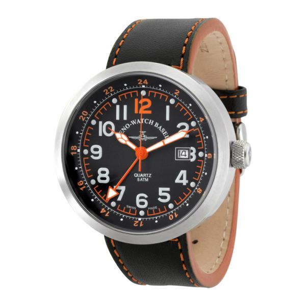 ZENO-WATCH BASEL, Pilot Rondo Quartz Fliegeruhr, GMT Stahl orange ZENO-WATCH BASEL, Pilot Rondo Quartz Fliegeruhr, GMT Stahl orange