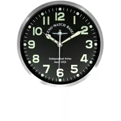 ZENO-WATCH BASEL Pilot Clock XL Flieger Wanduhr Sweep Silent Quartz