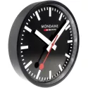MONDAINE Wall Clock SBB Bahnhofswanduhr schwarz