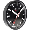 MONDAINE Wall Clock SBB Bahnhofswanduhr schwarz