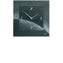AMS Schiefer Wanduhr Vaerst Airbrush Design römisch silber