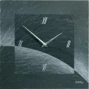 AMS Schiefer Wanduhr Vaerst Airbrush Design römisch silber