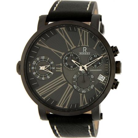 RENDEX Multitime XXL Zweizeitenuhr Chronograph schwarz