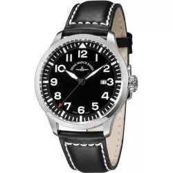 ZENO-WATCH BASEL Navigator Quartz Fliegeruhr schwarz