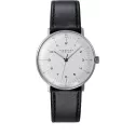 Junghans MAX BILL 34 Handaufzuguhr Stahl weiss Zahlen Leder schwarz