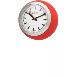 MONDAINE Globe Clock Quartz Tischuhr SBB Bahnhofsuhr rot