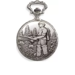 Vintage Taschenuhr Handaufzug Fischer chrom