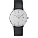 Junghans MAX BILL 38 Automatikuhr Stahl weiss Zahlen Leder Datum