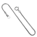 Taschenuhrkette Schlangenkordel chrom