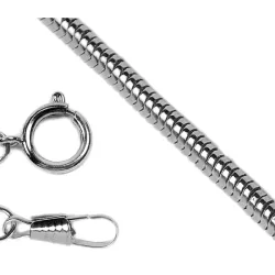 Taschenuhrkette Schlangenkordel chrom