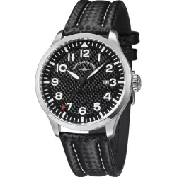 ZENO-WATCH BASEL Navigator Quartz Fliegeruhr Carbon