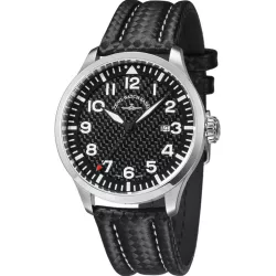 ZENO-WATCH BASEL Pilot Navigator Quartz Fliegeruhr Carbon
