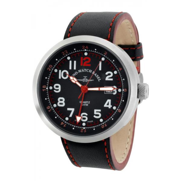 ZENO-WATCH BASEL, Pilot Rondo Quartz Fliegeruhr, GMT Stahl rot ZENO-WATCH BASEL, Pilot Rondo Quartz Fliegeruhr, GMT Stahl rot