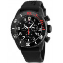 ZENO-WATCH BASEL Diver Ceramic Chrono Quartz Stahl schwarz/rot