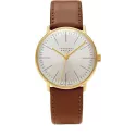 Junghans MAX BILL 34 Handaufzuguhr vergoldet hellgrau Index