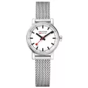MONDAINE Evo2 26 Damen Bahnhofsuhr Petite Saphirglas Mesh matt