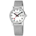 MONDAINE Evo2 30 Damen Bahnhofsuhr Big Date Saphirglas Mesh