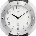 AMS Pendeluhr Funk Wanduhr anthrazit mit Carbon Applikation