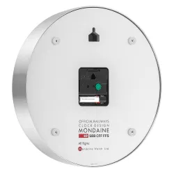 MONDAINE Wall Clock SBB Bahnhofswanduhr silber/weiss