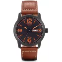 CITIZEN Fliegeruhr TagDatum Eco-Drive Solar Stahl schw/orange