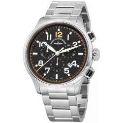 ZENO-WATCH BASEL Pilot Retro Tre Pilot Quartz Chrono Edelstahl